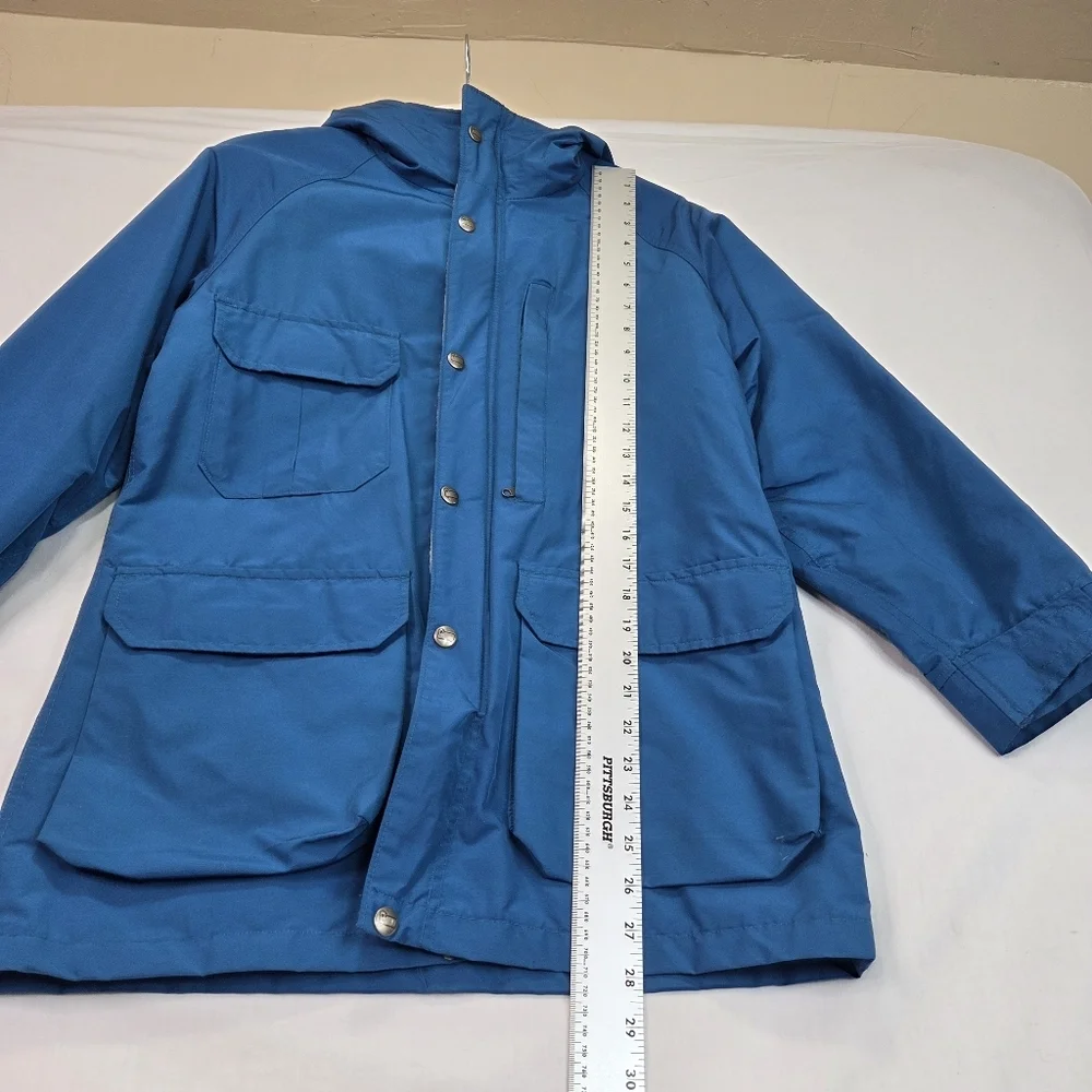 Vintage Woolrich Woman Blue Hooded Parka Jacket Wool Lined USA‎ Sz S